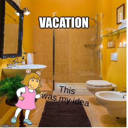 High Quality the yellow bathroom Blank Meme Template