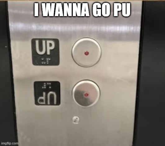 Do I Push That? | I WANNA GO PU | image tagged in you had one job | made w/ Imgflip meme maker