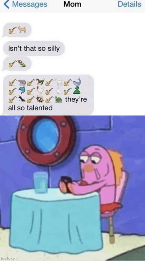 ok | image tagged in spongebob character looking at phone | made w/ Imgflip meme maker