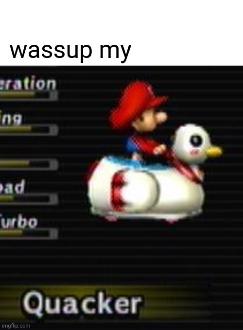 Mario Kart Wii meme | wassup my | image tagged in mario kart,wii | made w/ Imgflip meme maker