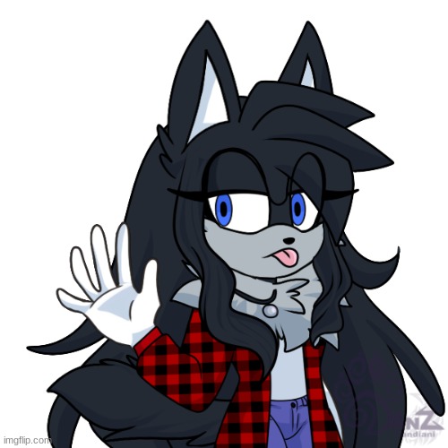 I made Kristy in a different maker ^-^ | image tagged in sonic,wolf,rockstar,sunday cameo | made w/ Imgflip meme maker
