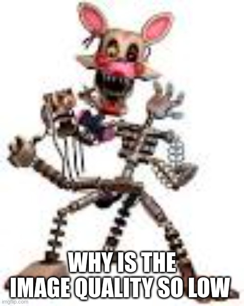 looks | WHY IS THE IMAGE QUALITY SO LOW | image tagged in fnaf | made w/ Imgflip meme maker