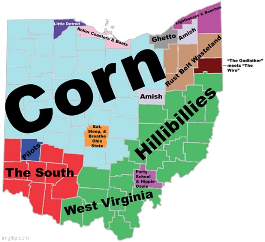 Official Map Of The State Of Ohio Imgflip
