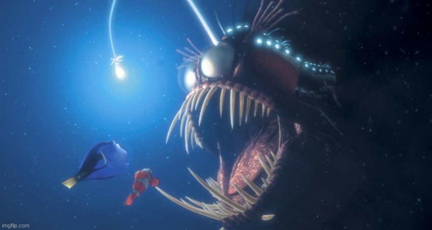 Finding Nemo Angler Fish | image tagged in finding nemo angler fish | made w/ Imgflip meme maker