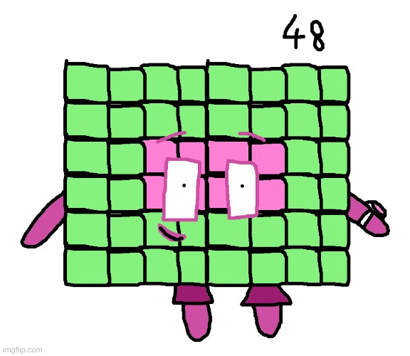 Numberblock 48 | image tagged in numberblocks,fanart,cute | made w/ Imgflip meme maker