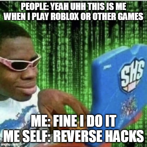 Ryan Beckford | PEOPLE: YEAH UHH THIS IS ME WHEN I PLAY ROBLOX OR OTHER GAMES; ME: FINE I DO IT ME SELF: REVERSE HACKS | image tagged in ryan beckford,funny memes,roblox meme | made w/ Imgflip meme maker