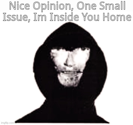 Intruder | Nice Opinion, One Small Issue, Im Inside You Home | image tagged in intruder,memes | made w/ Imgflip meme maker