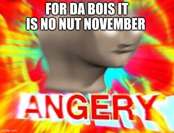 Surreal Angery | FOR DA BOIS IT IS NO NUT NOVEMBER | image tagged in surreal angery | made w/ Imgflip meme maker