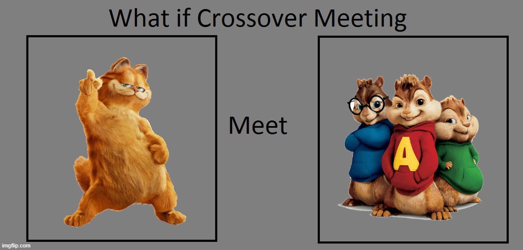 what if garfield met alvin and the chipmunks | image tagged in what if crossover meet this character,20th century fox,disney,cats,garfield,crossover | made w/ Imgflip meme maker