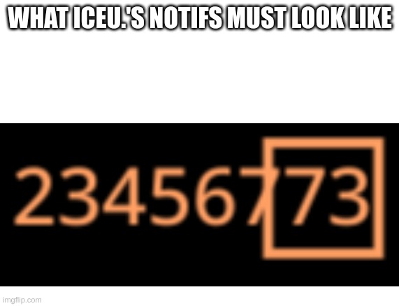 Iceu.'s notifs | WHAT ICEU.'S NOTIFS MUST LOOK LIKE | image tagged in iceu | made w/ Imgflip meme maker