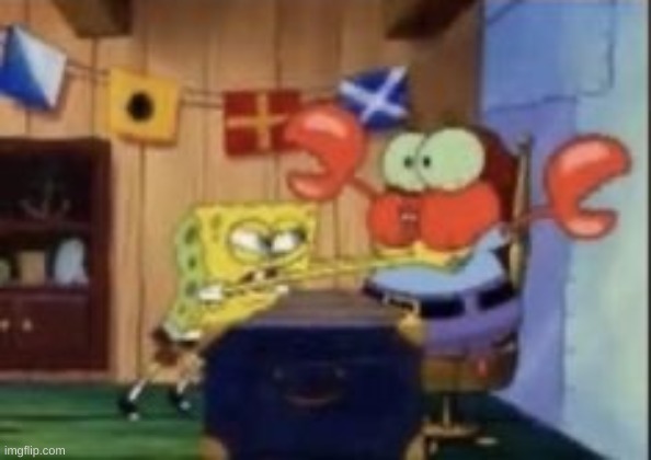 spongebob choking mr krabs | image tagged in spongebob choking mr krabs | made w/ Imgflip meme maker
