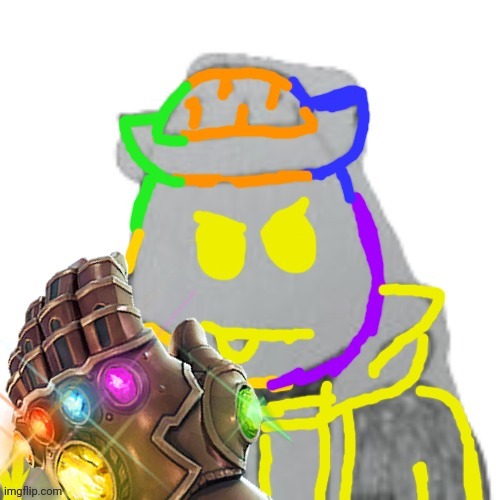 Eggyhead using the infinity gauntlet | image tagged in egg | made w/ Imgflip meme maker