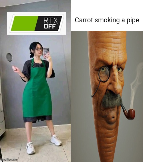 Carrot smoking a pipe | made w/ Imgflip meme maker