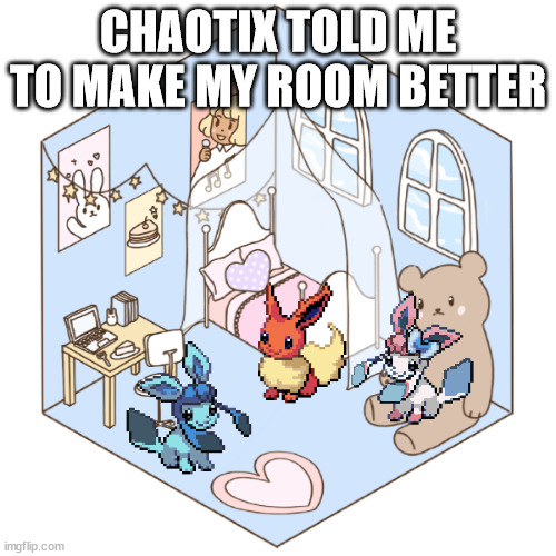 CHAOTIX TOLD ME TO MAKE MY ROOM BETTER | made w/ Imgflip meme maker