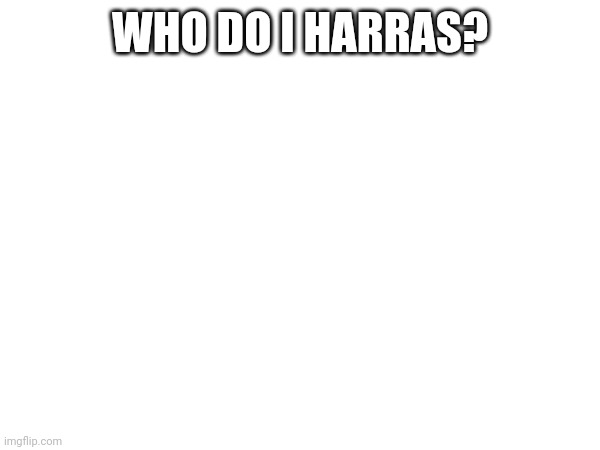 /hj | WHO DO I HARRAS? | made w/ Imgflip meme maker