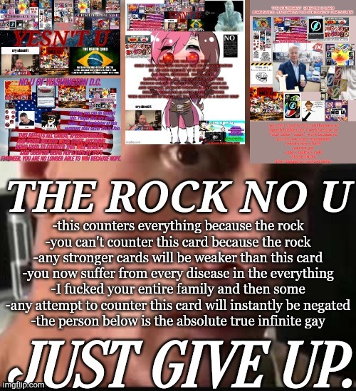 The Rock No U | image tagged in the rock no u | made w/ Imgflip meme maker