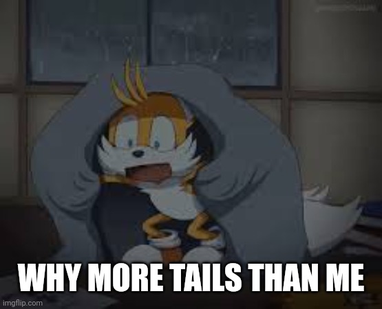 WHY MORE TAILS THAN ME | image tagged in tails scared | made w/ Imgflip meme maker