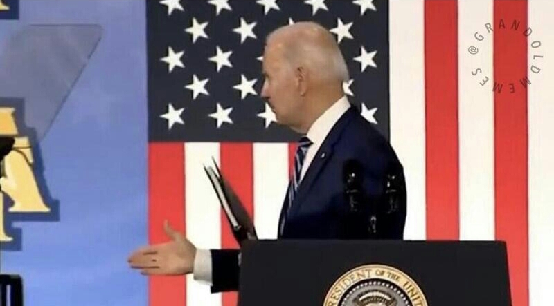 Biden shakes hands with invisible man Blank Meme Template