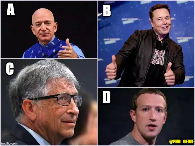 Rich white men | A; B; C; D; @PHD_GENIE | image tagged in arrogant rich man | made w/ Imgflip meme maker
