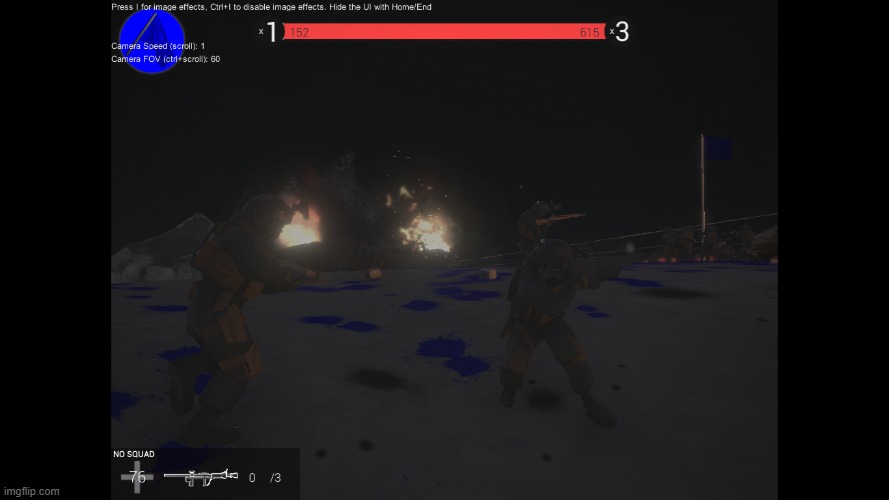 another long lost ravenfield screenshot of some shadow company dudes firing at, something | made w/ Imgflip meme maker