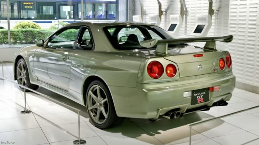 Nissan Skyline R34 | image tagged in nissan skyline r34 | made w/ Imgflip meme maker