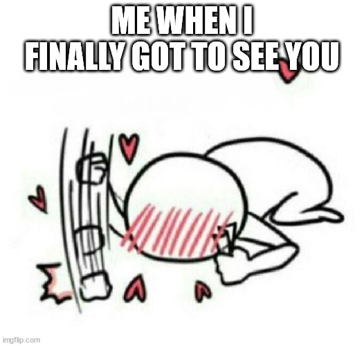 love | ME WHEN I FINALLY GOT TO SEE YOU | image tagged in love | made w/ Imgflip meme maker