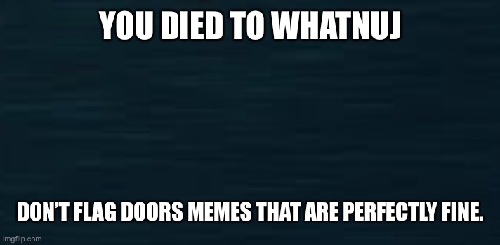 Whoever flagged the one meme this is for u | YOU DIED TO WHATNUJ; DON’T FLAG DOORS MEMES THAT ARE PERFECTLY FINE. | image tagged in roblox doors guiding light | made w/ Imgflip meme maker