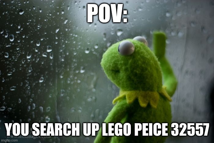 kermit window | POV:; YOU SEARCH UP LEGO PEICE 32557 | image tagged in kermit window | made w/ Imgflip meme maker