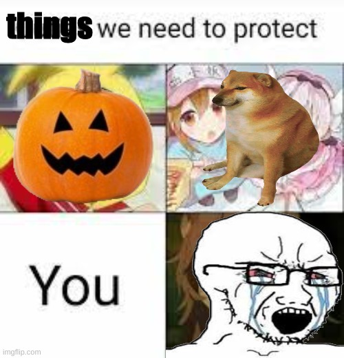 protect them | things | image tagged in cuties we must protect | made w/ Imgflip meme maker