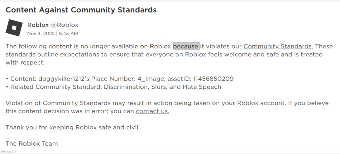 my account got banned because I made a gampass called obunga :  r/ROBLOXBans