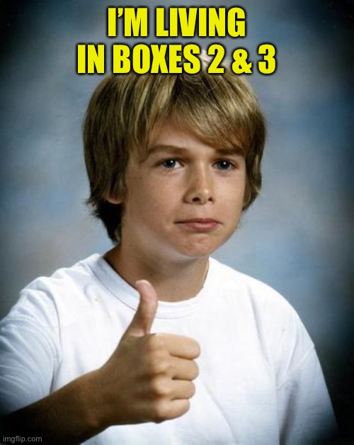 good luck gary | I’M LIVING IN BOXES 2 & 3 | image tagged in good luck gary | made w/ Imgflip meme maker