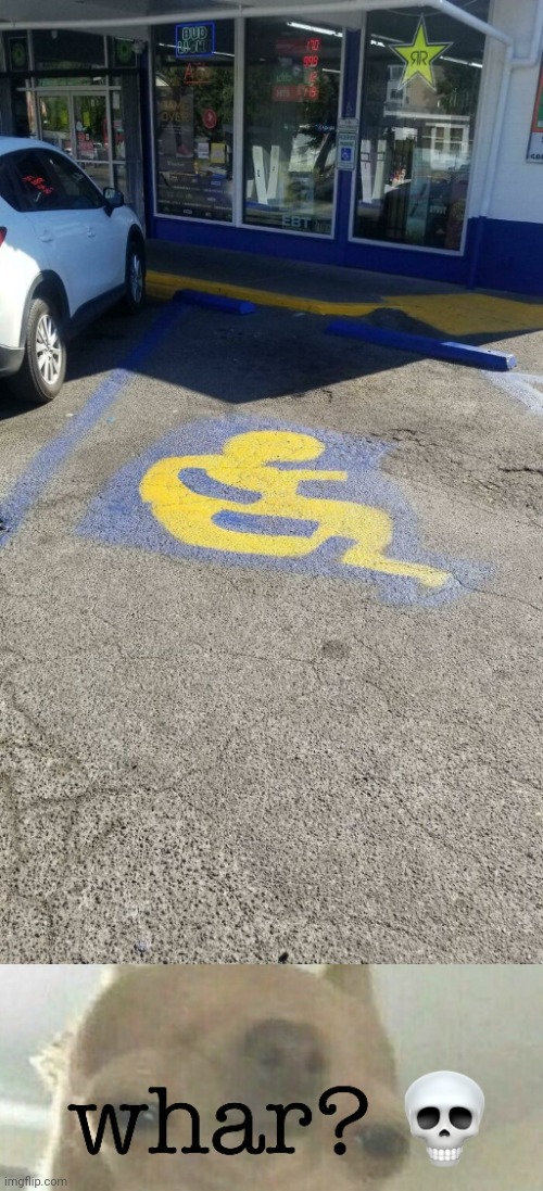 Parking spot | image tagged in whar,you had one job,memes,parking spot,handicapped,fail | made w/ Imgflip meme maker