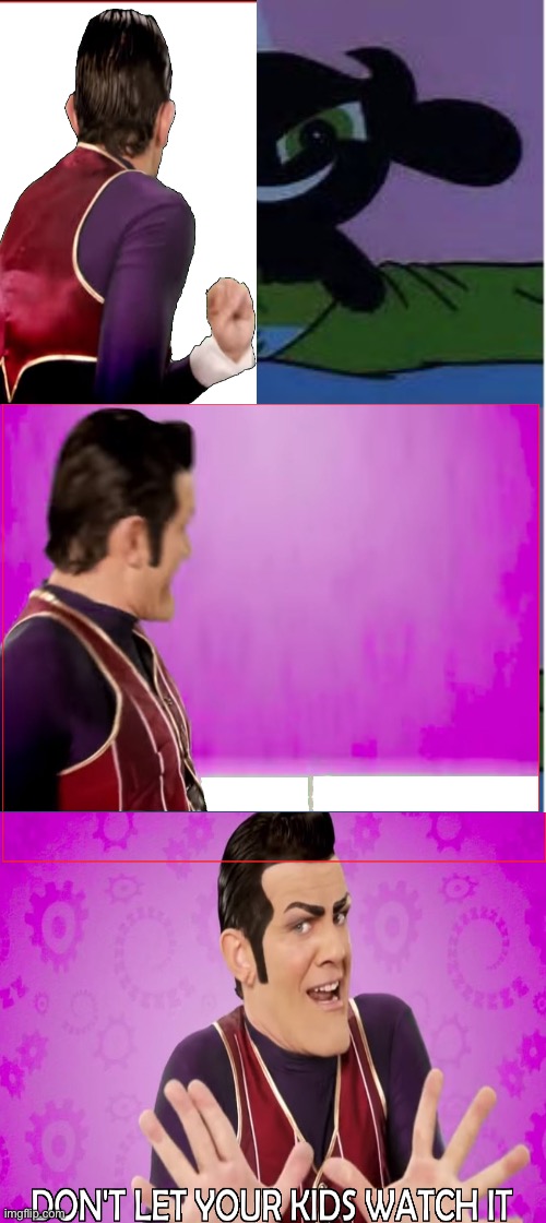 Robbie Rotten Hiding PPG. | image tagged in ppg buttercup | made w/ Imgflip meme maker