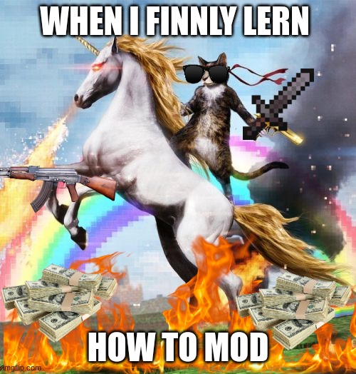 Welcome To The Internets Meme | WHEN I FINNLY LERN; HOW TO MOD | image tagged in memes,welcome to the internets | made w/ Imgflip meme maker