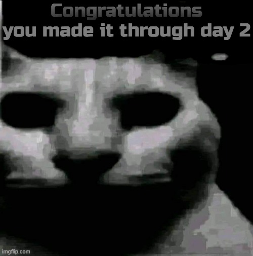 Congratulations you made it through day 2 | made w/ Imgflip meme maker