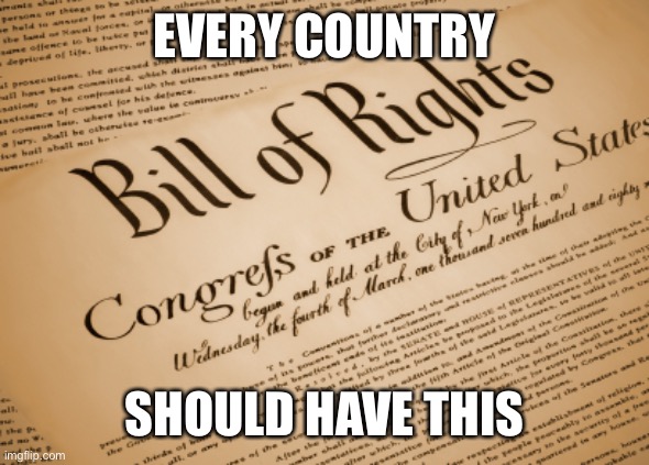 Bill of Rights  | EVERY COUNTRY SHOULD HAVE THIS | image tagged in bill of rights | made w/ Imgflip meme maker