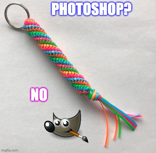 Photoshop? No Gimp | PHOTOSHOP? NO | image tagged in photoshop,gimp,gimp rope | made w/ Imgflip meme maker