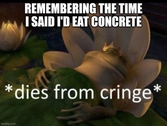 yup. I did say it before. | REMEMBERING THE TIME I SAID I'D EAT CONCRETE | image tagged in concrete | made w/ Imgflip meme maker