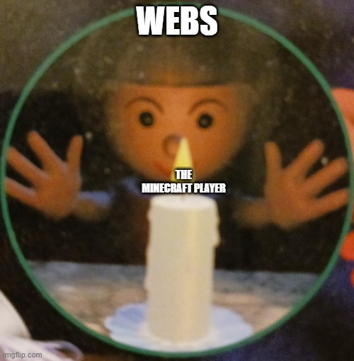 new template | WEBS; THE MINECRAFT PLAYER | image tagged in minecraft,web | made w/ Imgflip meme maker