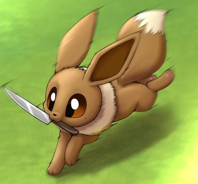 Eevee with a knife Blank Meme Template