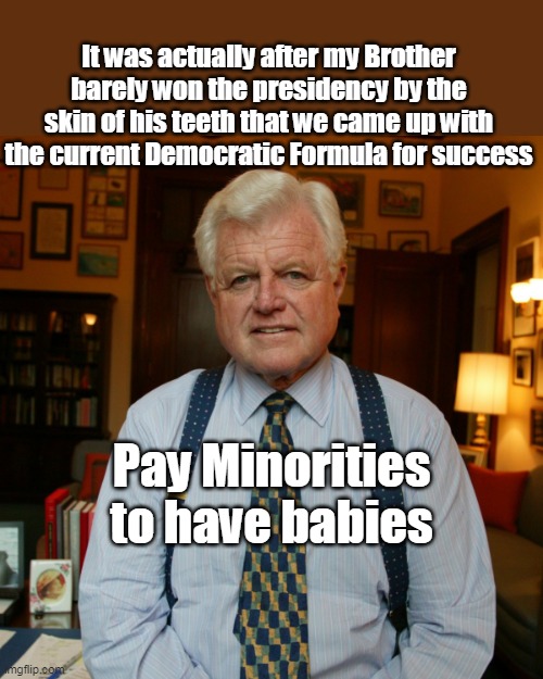 Celebrated 13 years sobriety in August | It was actually after my Brother barely won the presidency by the skin of his teeth that we came up with the current Democratic Formula for success; Pay Minorities to have babies | image tagged in first family of bums | made w/ Imgflip meme maker