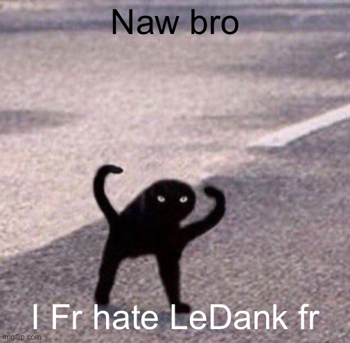 This should be a trend | Naw bro; I Fr hate LeDank Fr | image tagged in cursed cat temp | made w/ Imgflip meme maker