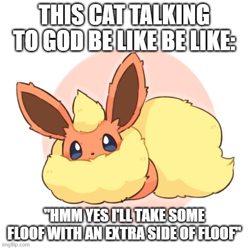 Too much floof | THIS CAT TALKING TO GOD BE LIKE BE LIKE: "HMM YES I'LL TAKE SOME FLOOF WITH AN EXTRA SIDE OF FLOOF" | image tagged in too much floof | made w/ Imgflip meme maker