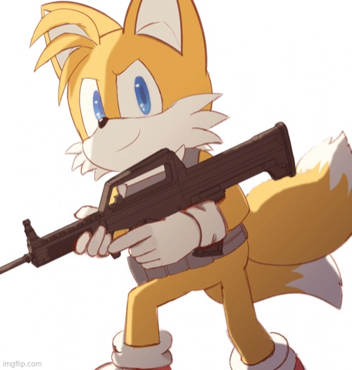image tagged in tails gun | made w/ Imgflip meme maker