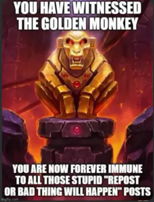 Do you like? | image tagged in immunity,golden monkey,monkey,gold | made w/ Imgflip meme maker