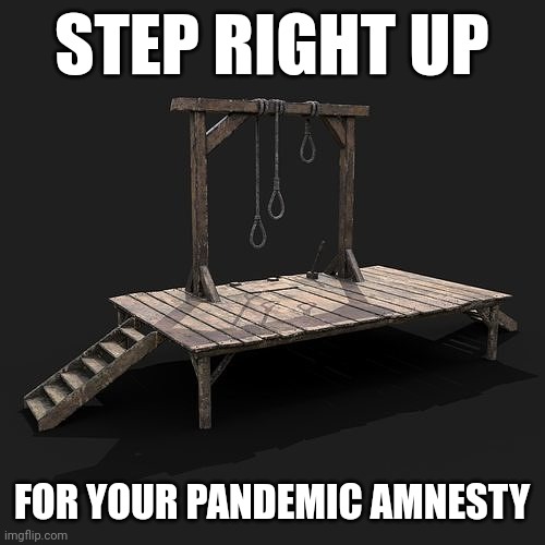 Got your pandemic amnesty right here. | STEP RIGHT UP; FOR YOUR PANDEMIC AMNESTY | image tagged in memes | made w/ Imgflip meme maker