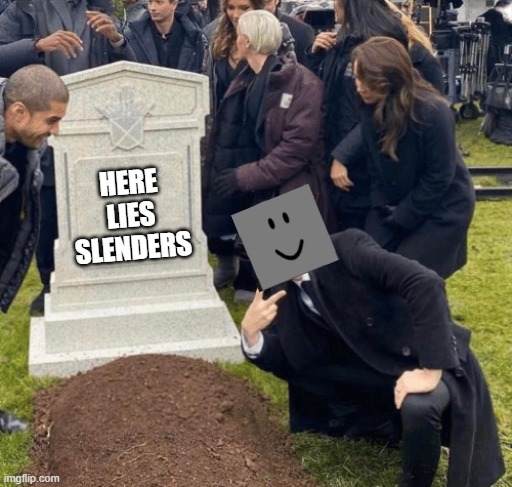 Grant Gustin over grave | HERE LIES SLENDERS | image tagged in grant gustin over grave,idk | made w/ Imgflip meme maker