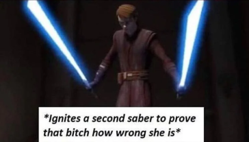 Ignites a second saber Blank Meme Template