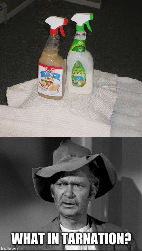 Cursed sprays | image tagged in what in tarnation,cursed image,gravy,ranch,spray,memes | made w/ Imgflip meme maker