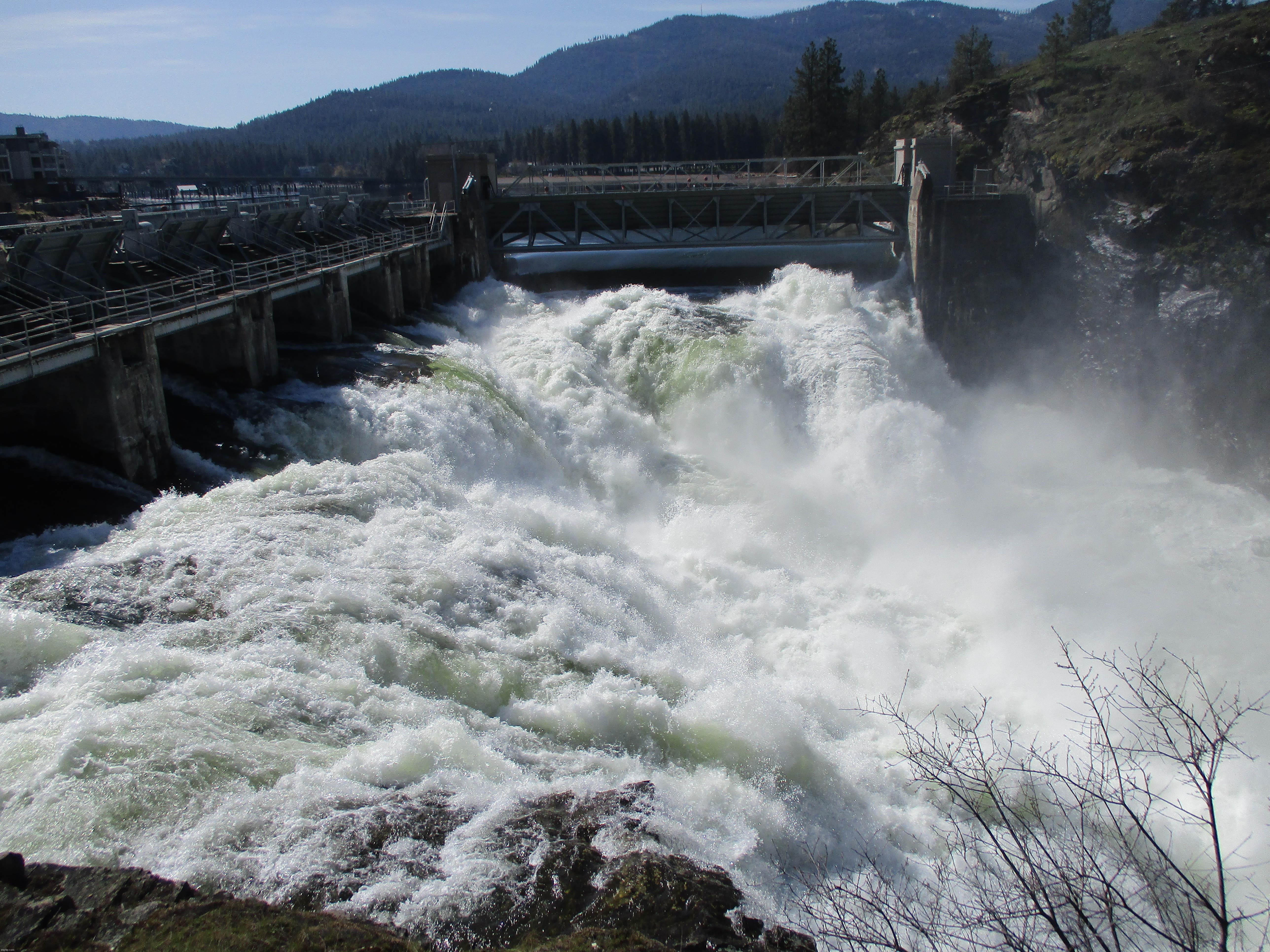 A local dam raging water | image tagged in photography | made w/ Imgflip meme maker